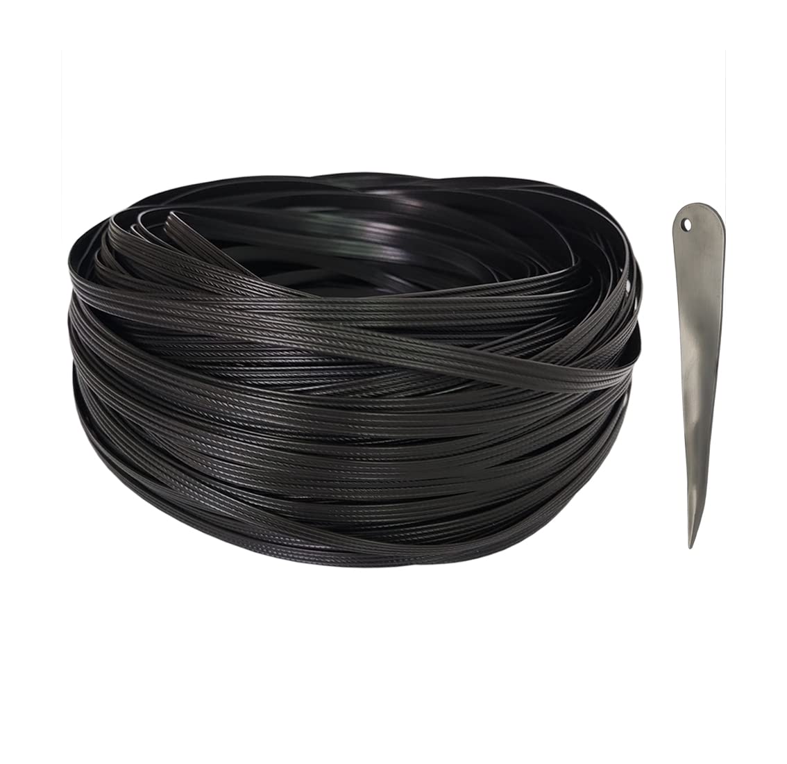 BomDog Synthetic Rattan Weaving Material,8.5Mm All Weather Rattan, Repair Kit for Rattan Set Table Chair Sofa/Black Lines