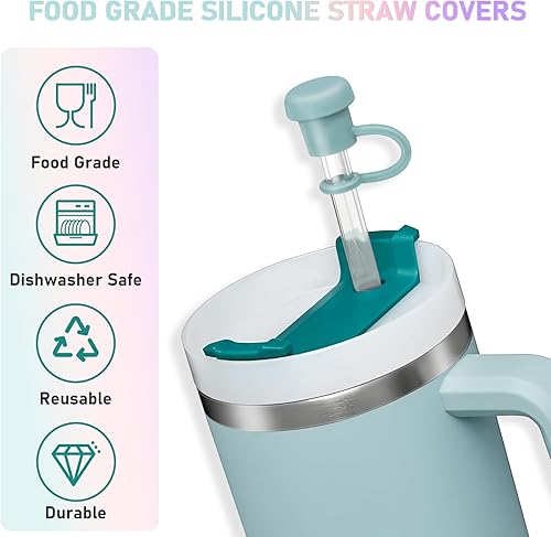 Miniatura 4 de 8 tapas de popote para Stanley Cup, popotes adecuados que van de 0.23 a 0.394 pulgadas, adecuado para Stanley, Simple Modern, Yeti, Owala, Hydro