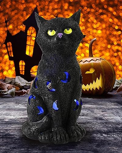 GoGnome Black Cat Figurine (Glow-in-the-Dark Eyes)