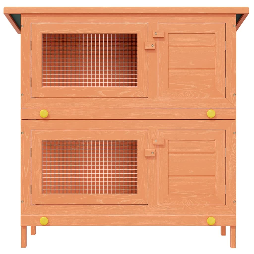 vidaXL Conejera de Exterior Madera 4 Puertas Casa de Conejos Jaula de Mascota