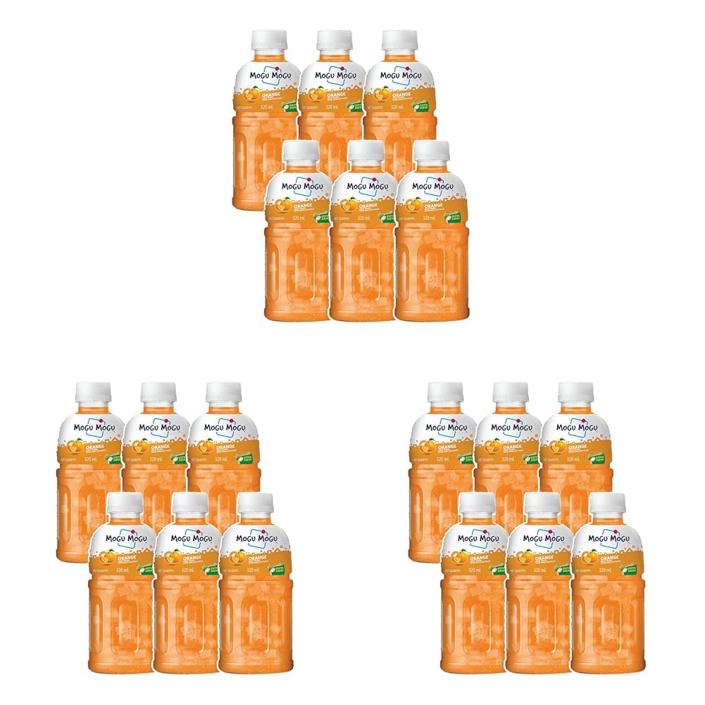 Mogu Mogu Orange Juice with Nata de Coco Jelly 320ml (Pack of 18), Refreshing Tropical Thai-Made Sip & Chew Beverage-image-33