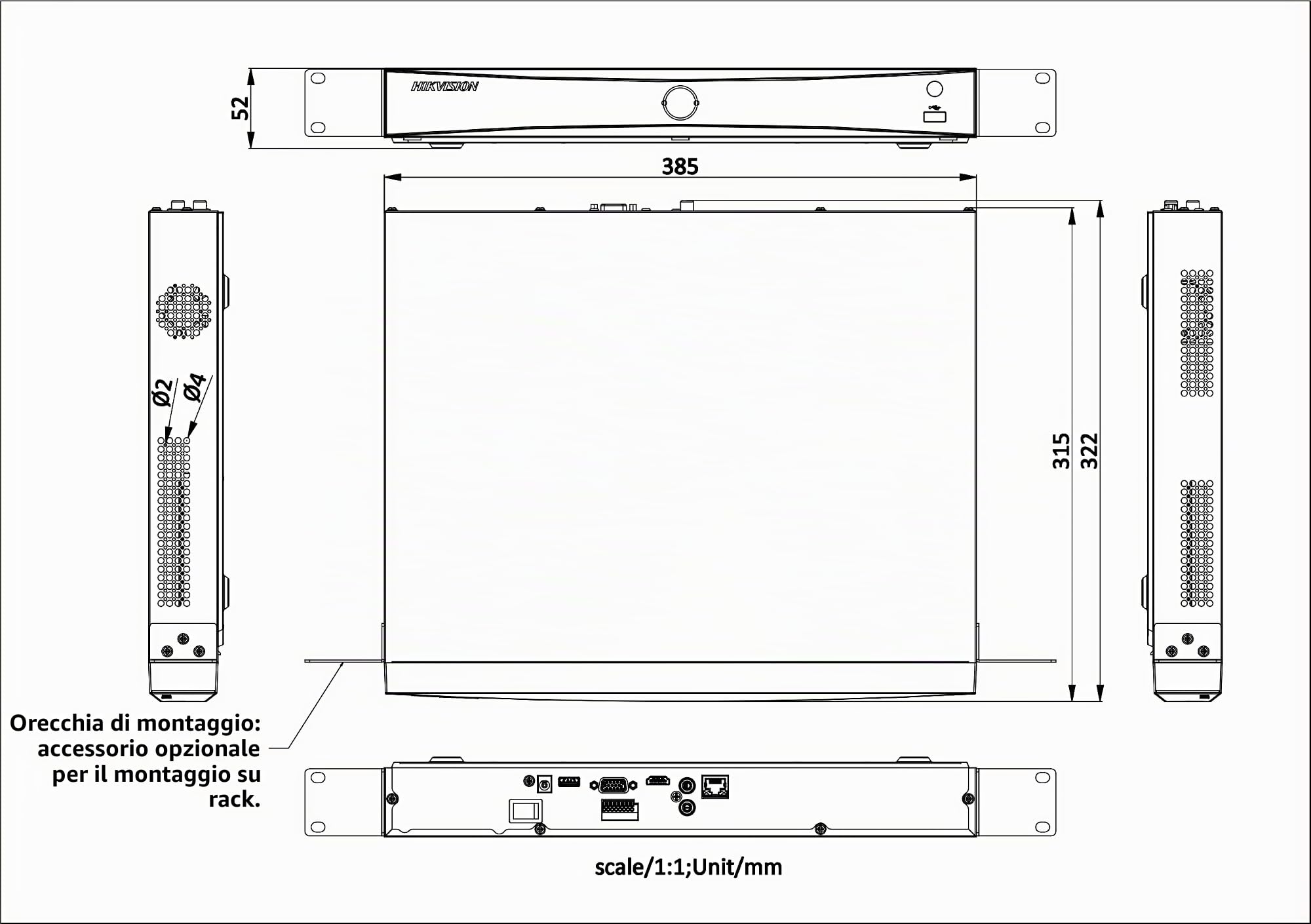 Hikvision Gravador NVR AcuSense Pro 16 Canali 4K 1U PoE Nero - DS-7616NXI-K2(D)