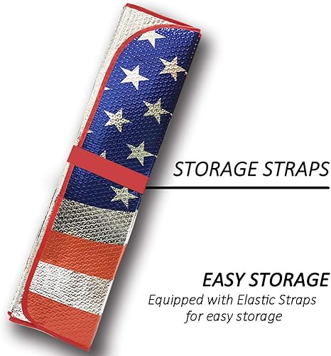 Miniatura 7 de Big Ant Parasol para automóvil, parasol para parabrisas de bandera estadounidense, mantiene el vehículo fresco, el mejor protector de visera de