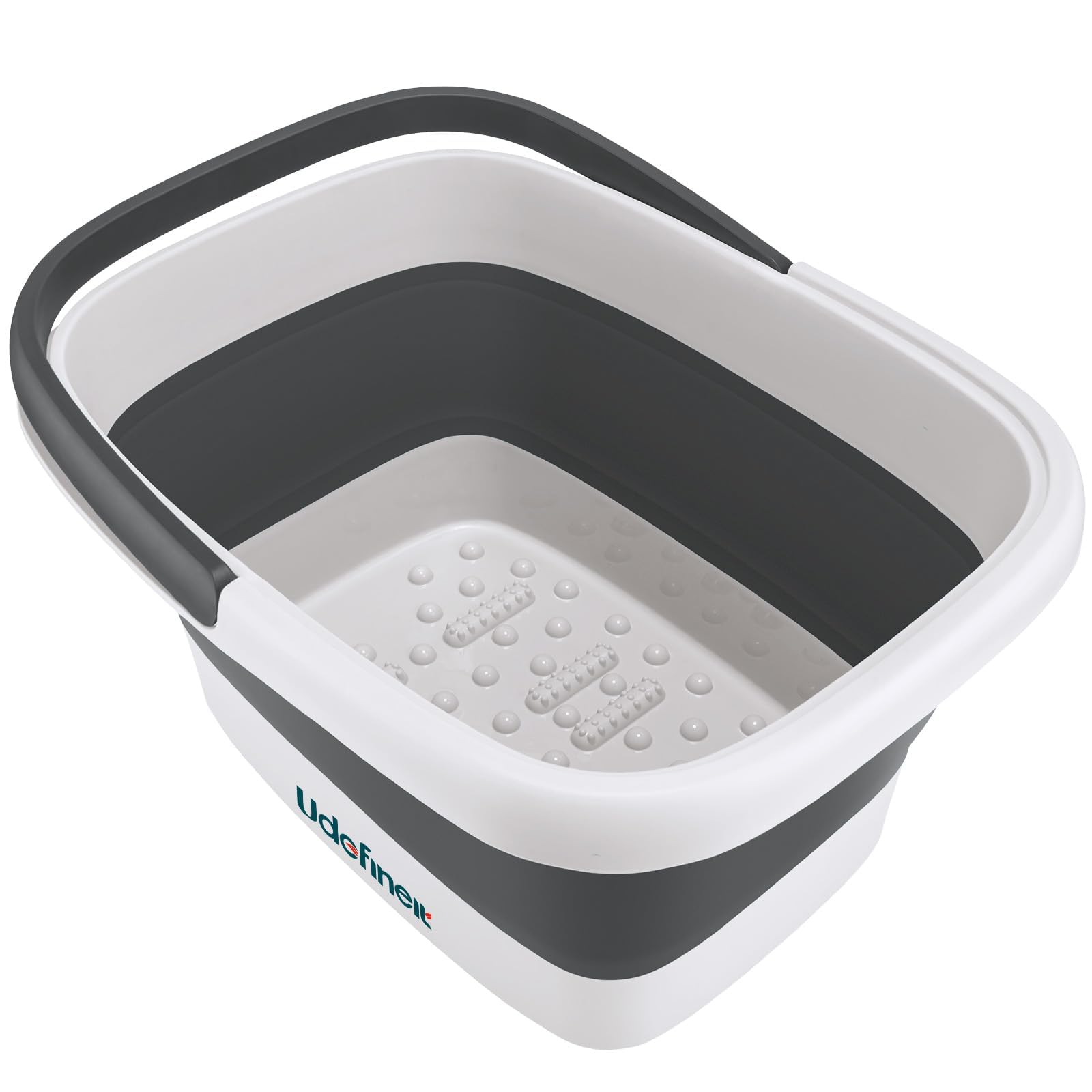 Zusammenklappbare Fußwanne, Fuß-Spa-Badewanne mit Akupressurpunkten | 15 l Fuß-Spa-Eimer für Fußpflege, multifunktionales Pediküre-Fuß-Einweichbecken für Zuhause/Salon, Fußbad, Grau