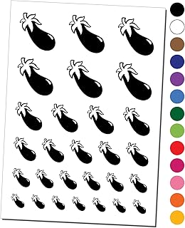 Eggplant Garden Vegetable Temporary Tattoo Water Resistant Fake Body Art Set Collection - Purple (One Sheet)