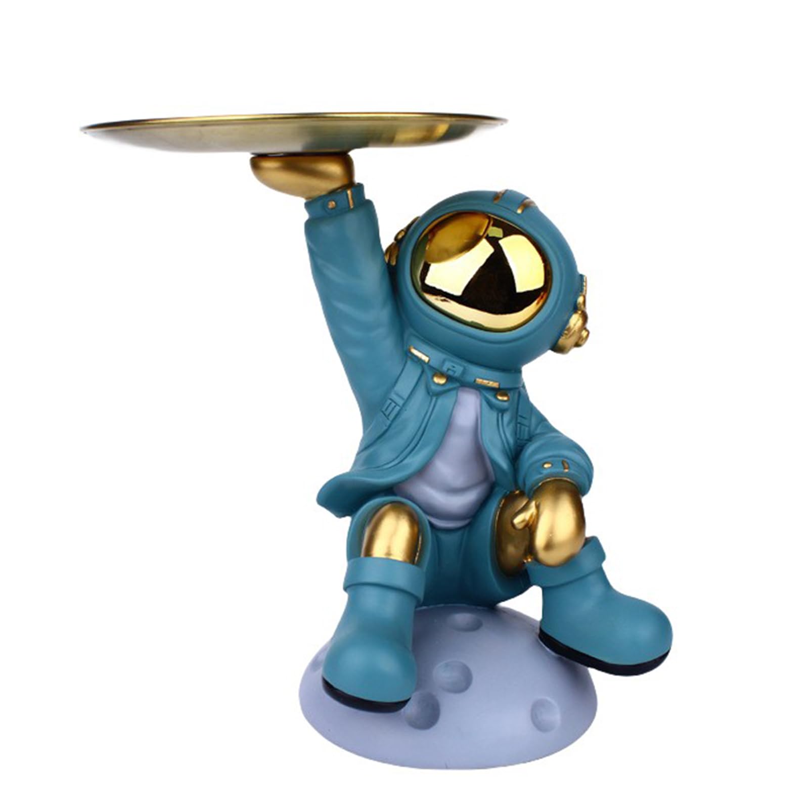 Zyqixluk Astronaut Storage Statue,Spaceman Resin Sculpture, candy dish for office, entryway keys tray,home decoration Crafts,Desktop Accessories Tabletop Decoration, Living Room, Office, Bookshelf,A2