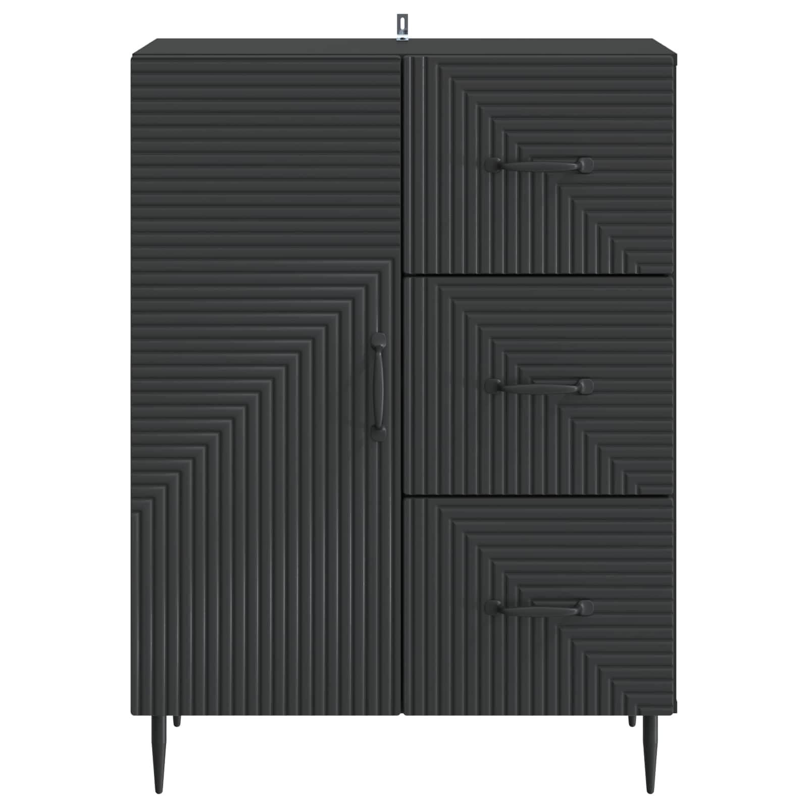 Credenza nera, 66 x 34,5 x 89,5 cm, in legno