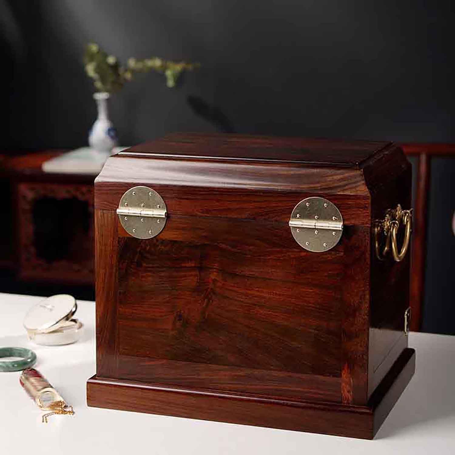 Jewelry Box Organizer Wooden Jewelry Box jujube wood Solid Wood Multi-layer Jewelry Storage Boxes & Organizers, Lockable Necklaces Rings Watches Display Case Storage,Chinese jujube wood