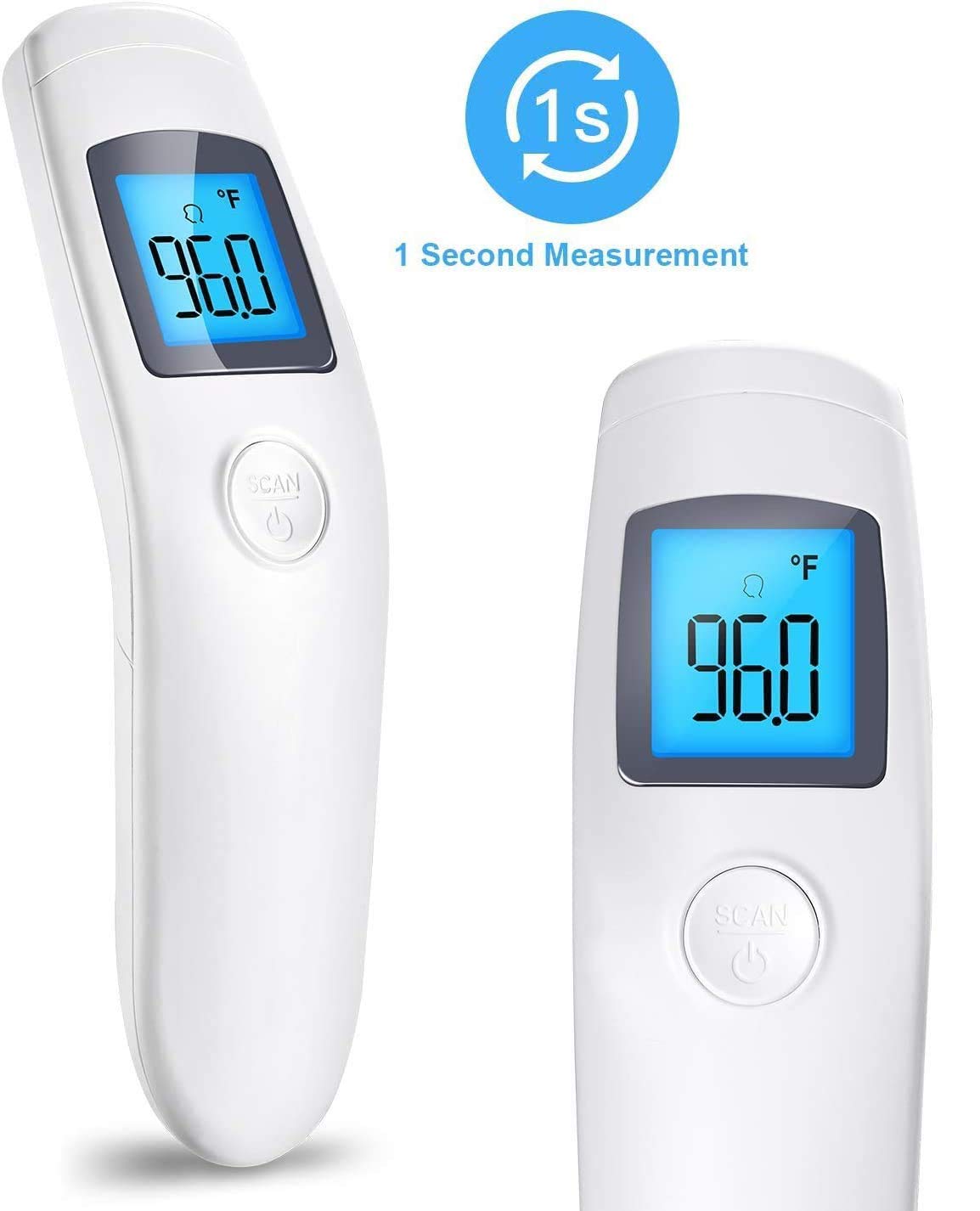 Infrared Forehead for Humans Adults Body Baby Kids Fever Medical Digital Indicator No Touch Contact IR with 3 Function Fit Office Business Indoor and Outdoor