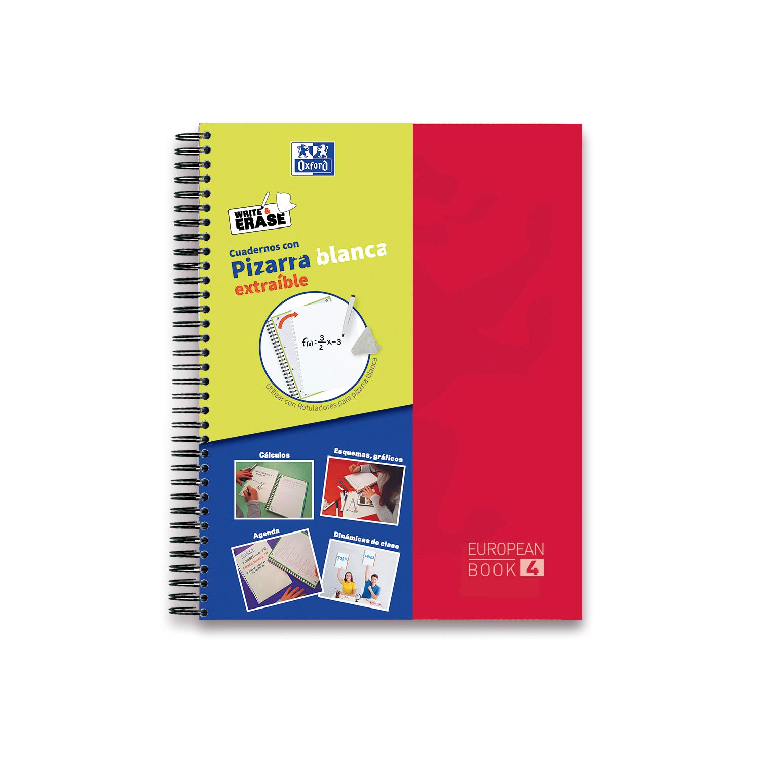 Oxford Paquete 5 Europeanbook 4 Write & Erase School Classic Te A4+ 120H 5X5 Con Scribzee