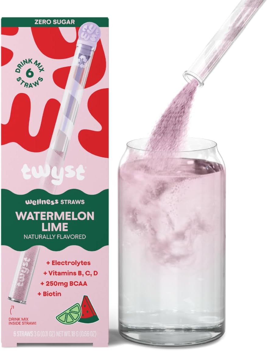 Twyst Electrolyte Hydration Packets, Watermelon Lime, 6 Single Serve Straws