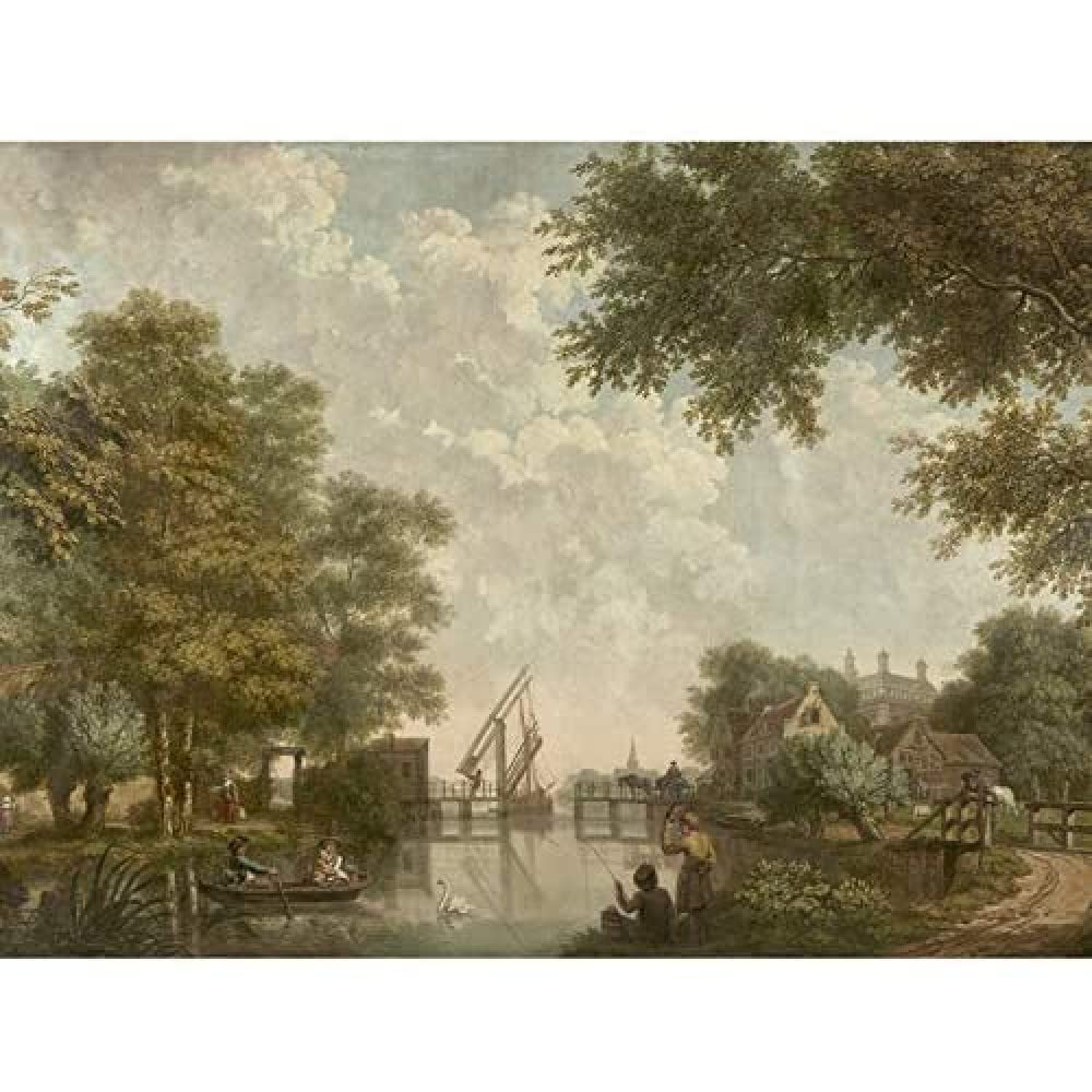 Artery8 Andriessen Dutch Landscape River Trees Painting Unframed Wall Art Print Poster Home Decor Premium