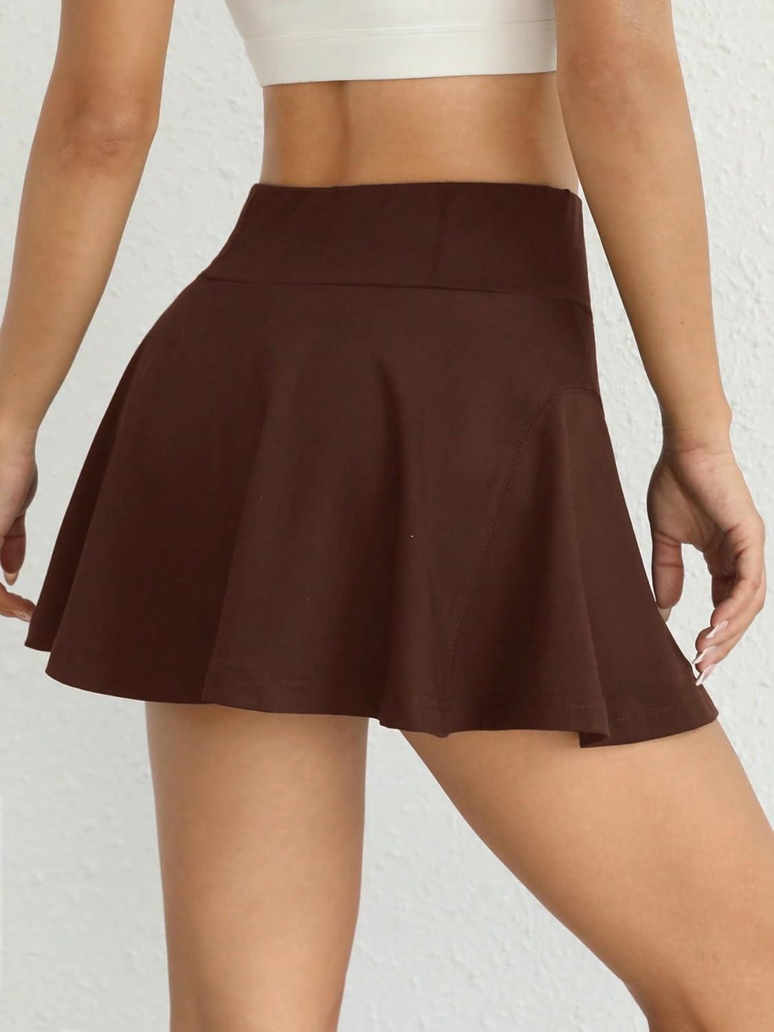 Beach Skirts Solid Color Side Pocket Skort Casual