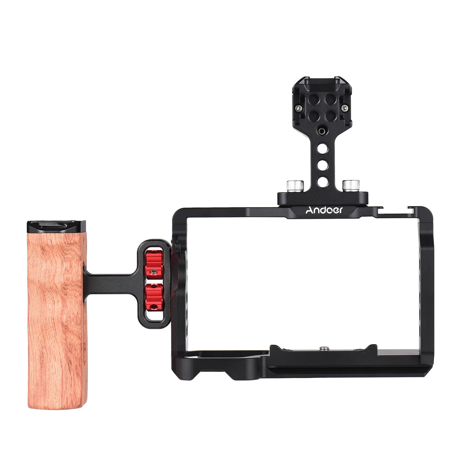 Andoer Camera Video Cage + Top Handle + Side Hand Grip Kit Aleación de Aluminio Cámara Video Cage con monturas de Zapata fría Numerosos Hilos de 1/4 de Pulgada Reemplazo para cámara Sony A7C