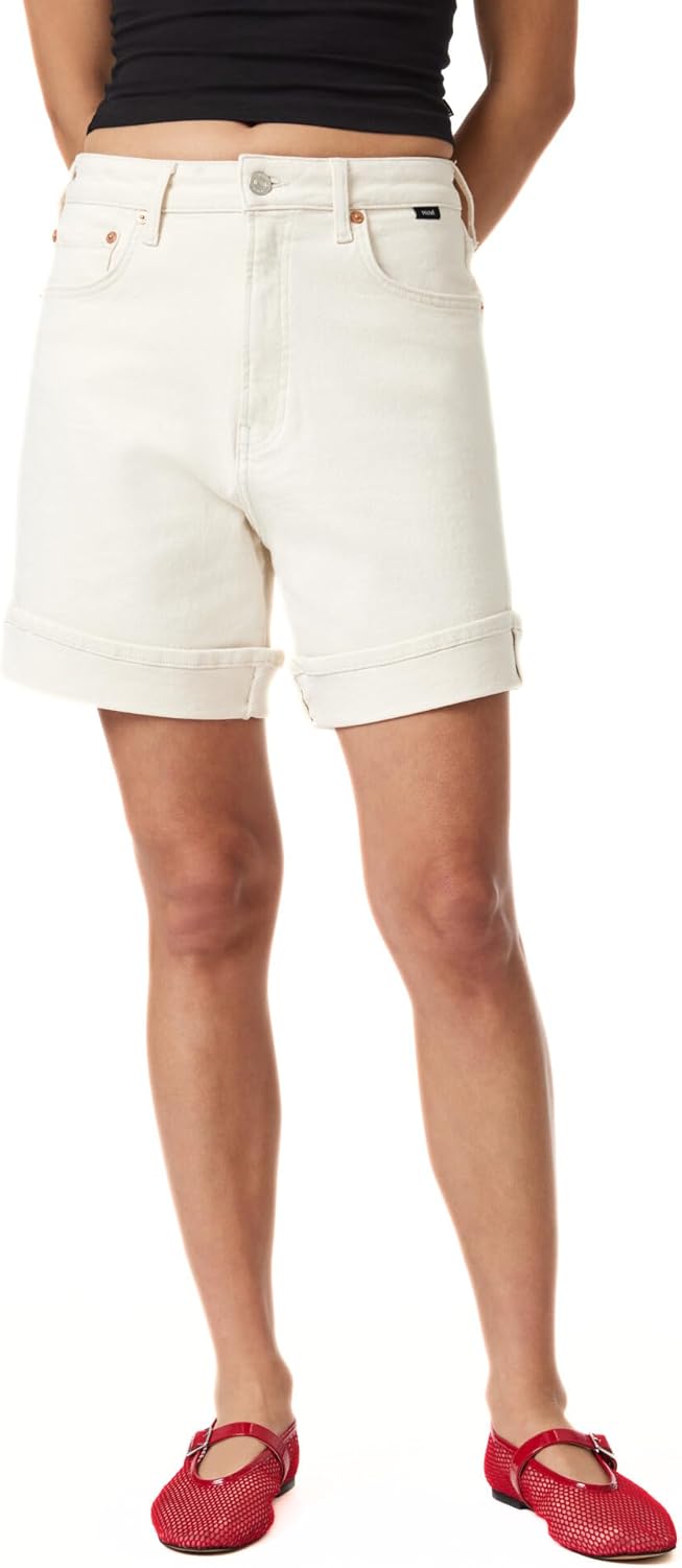 Mavi Women's Heidi High Rise Straight Leg Denim Shorts