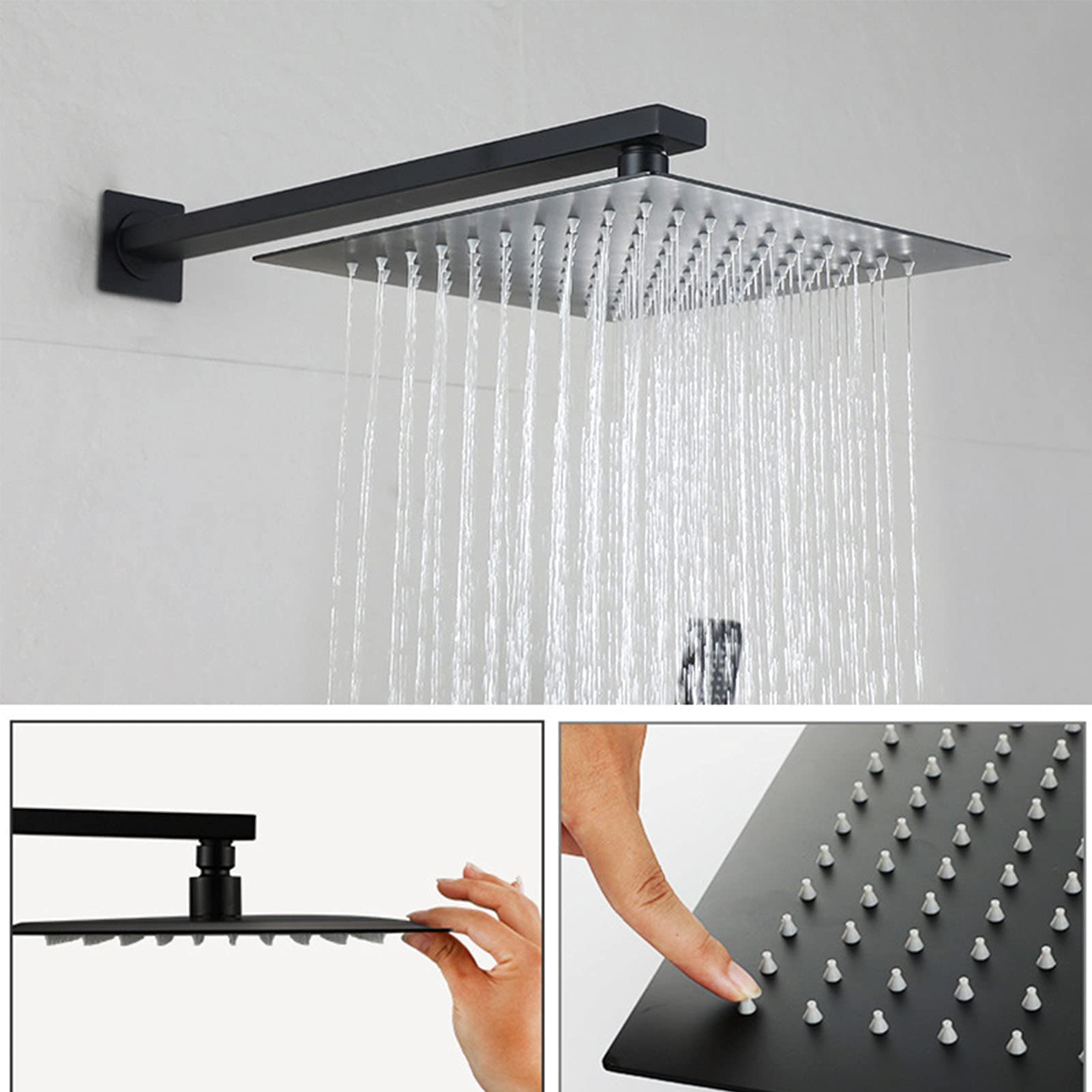 Sistema de Ducha Negro con caño para bañera, Juego de grifería Digital de Temperatura para Ducha con Ducha de Mano y Cabezal de Ducha de 10 Pulgadas, montado en la p,