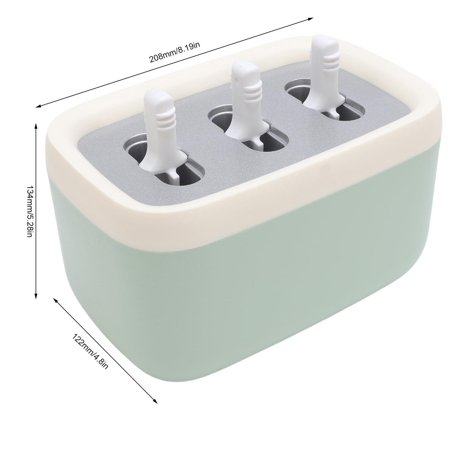 Pongnas Macchina per il Ghiaccio – Macchina per il Ghiaccio Riutilizzabile in Lega di Alluminio a 3 cavità con 6 Bastoncini e Imbuto per Gelato Fatto in Casa, Yogurt e Snack Estivi Fai-da-te (GREEN)