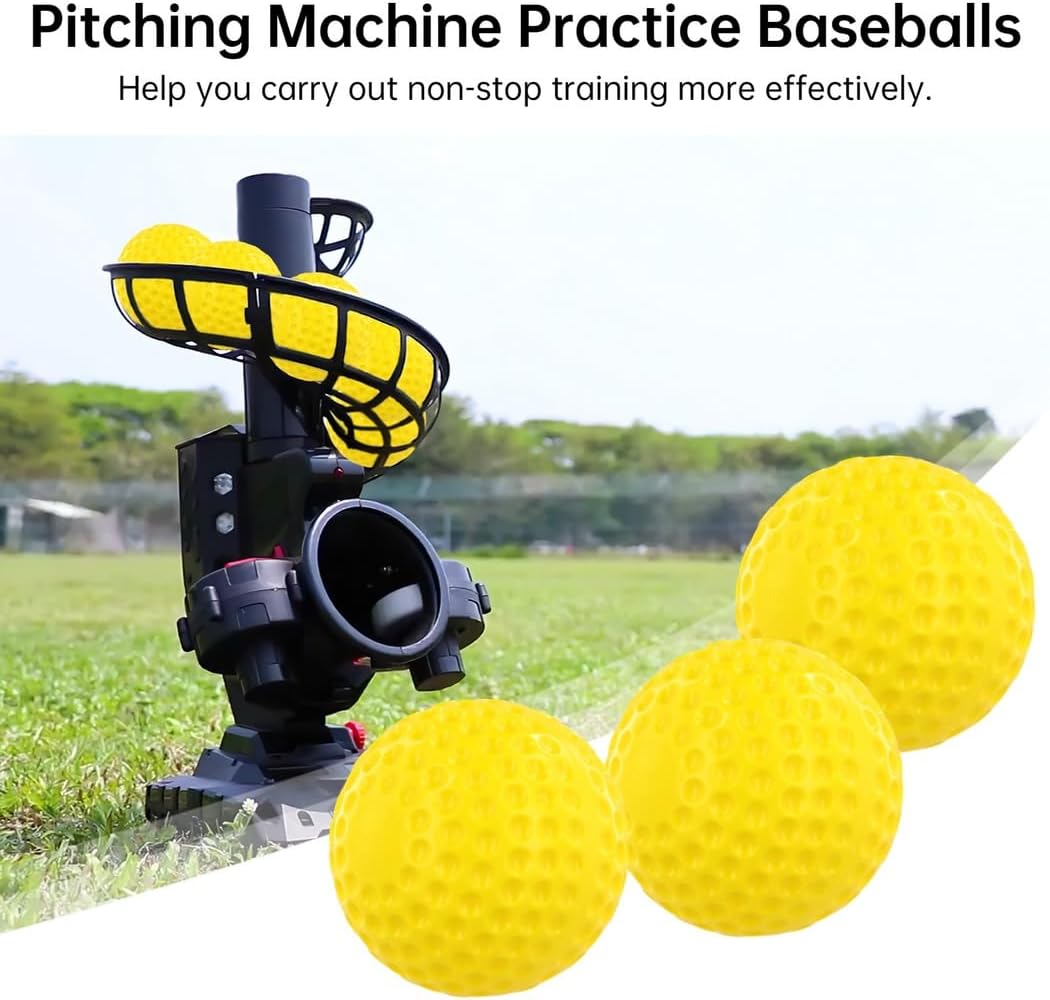 12 Pcs Dimpled Softballs for Baseball Training, 9 in Pitching Machine Practice Balls for Hitting Skills