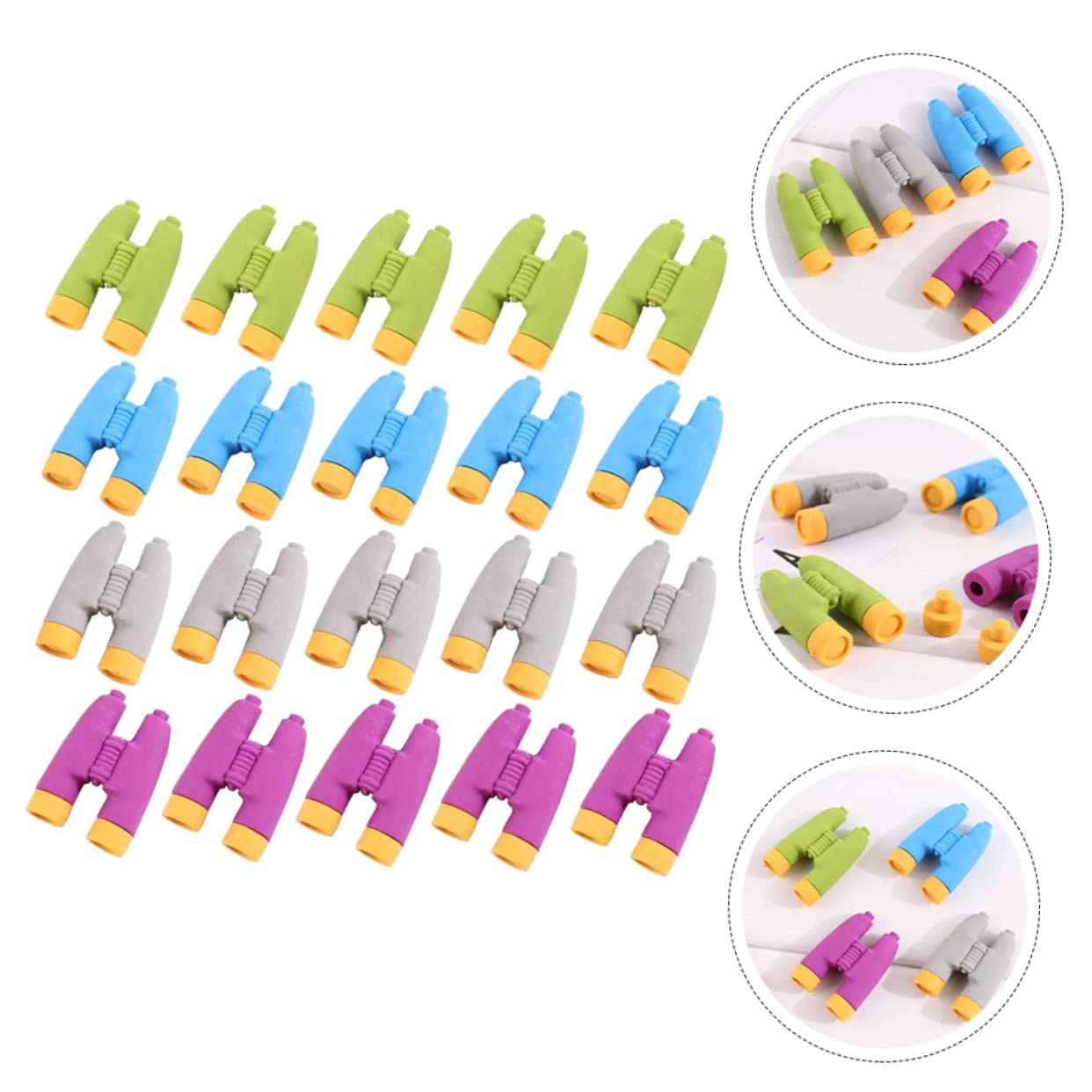 jojofuny 5 Set Gomme Per Studenti Forma Di Telescopio Colorate E Divertenti Cancellare Per Ufficio Gommine Resistenti E Facili Da Usare Per Studio E Disegno 24 Pezzi * 5