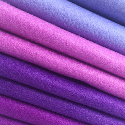 Image of 4pcs Thick 1.4mm Soft Felt Fabric Sheet Assorted Color Felt Pack DIY Craft Sewing Squares Nonwoven Patchwork (92x90cm Purple)