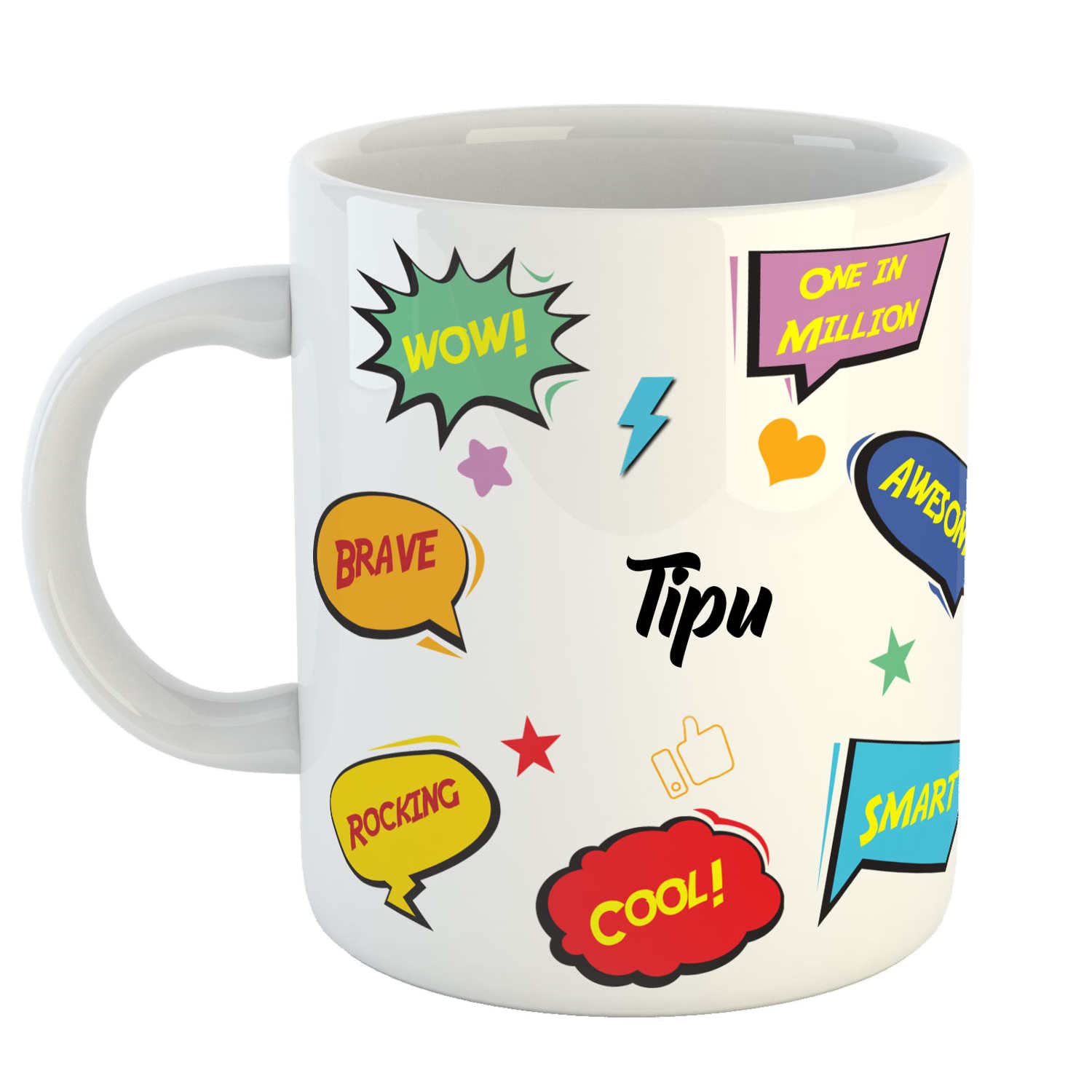ASHVAH Customized Tipu Name Ceramic Coffee Mug - Best Birthday Gift for Daughter, Son, Sister, Brother, Return Gift for Kids, Name -Tipu