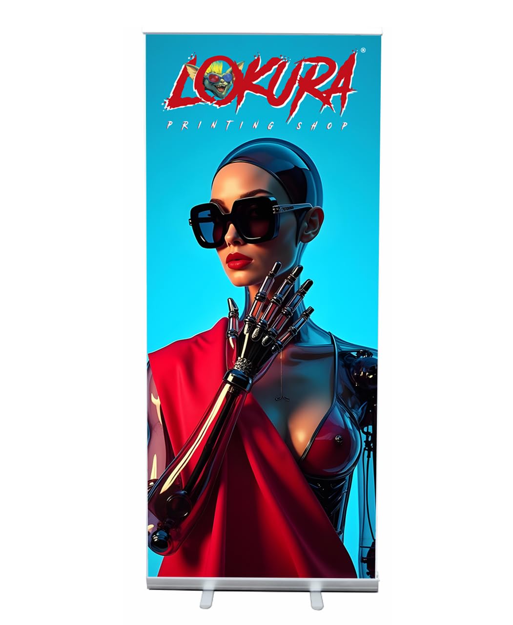 Lokura Printing Roll Up Personalizado con Estructura de Banner Enrollable - Lona Personalizada Ideal para Bodas, Eventos, Cumpleaños y Campañas de Publicidad con Bolsa de Transporte (85x200cm)