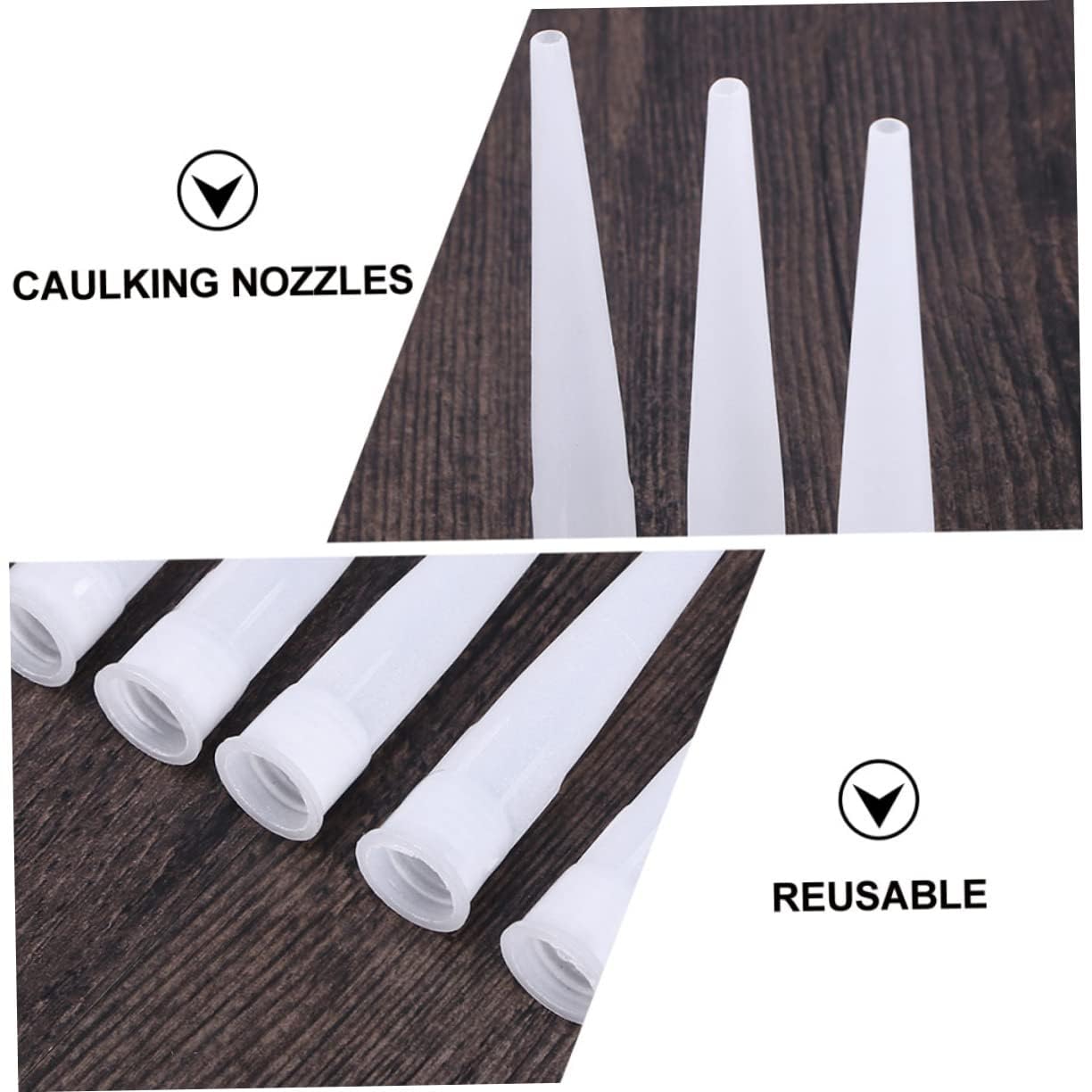 Beccucci Silicone 50 PCS Ugelli per Cartucce Silicone Pistola Calafataggio Adattatore Universale Antigoccia