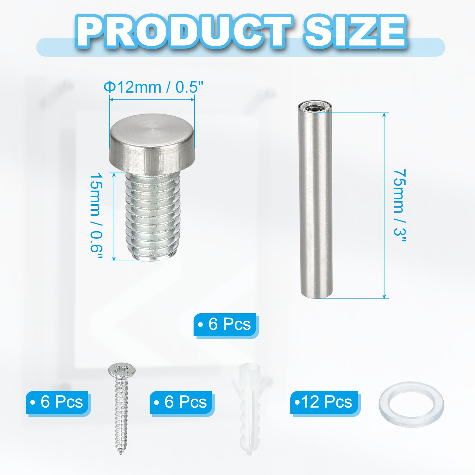 PATIKIL 1/2" x 3.1" Standoff Screws - Image 2