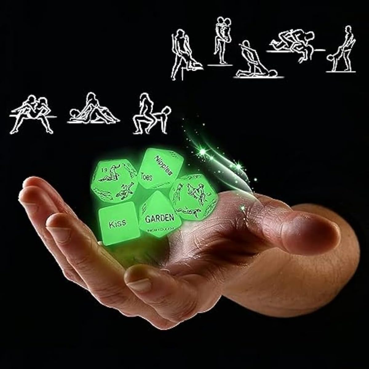 Dadi Di Plastica Verde Che Si Illuminano Al Buio Per Illuminare La Serata Di Gioco! Dadi Di Magia