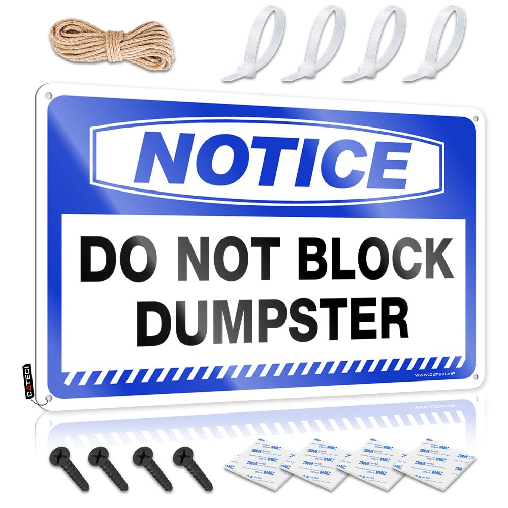 Aesthetic, Tin Sign Funny Soft Bath Wall Decor, Square Rustic Metal Tin Sign For Man Cave | Restaurant Holiday Gift Custom Notice Do Not Block Dumpster(30X40CM)