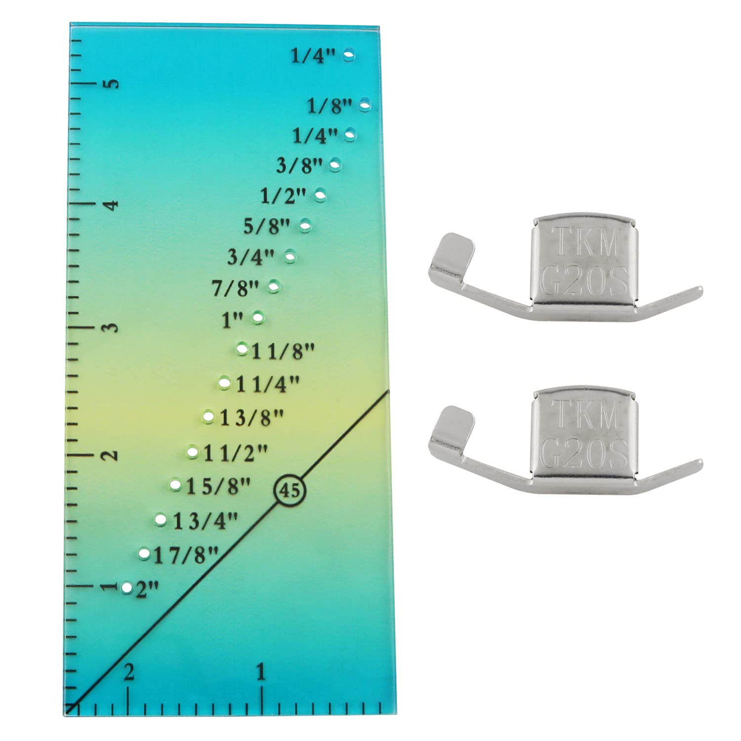 Seam Guide Ruler with 2 PCS Magnetic Seam Guides ZZLZX 1Set Seam Allowance Ruler and 2 Magnetic Seam Guide for 1/8inch to 2inch Straight Line Hems, 1/8" to 2" Straight Line Hems Sewing Ruler
