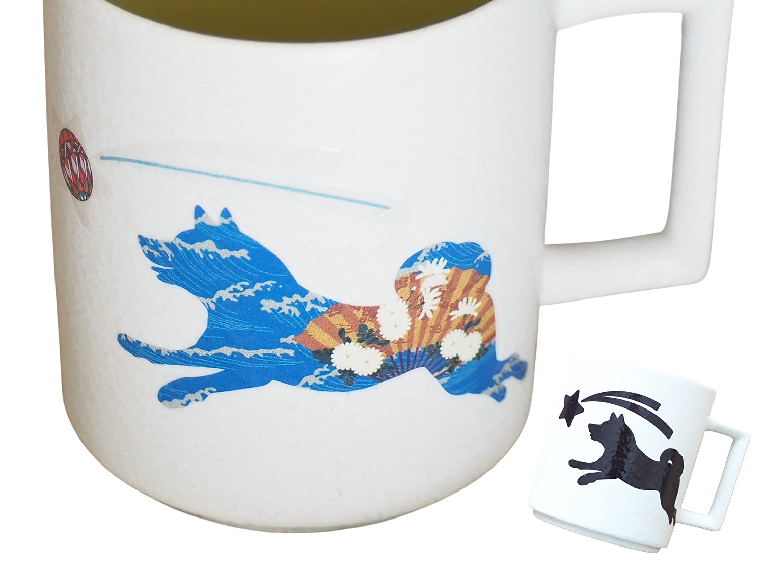 [Color Changes Depending on Temperature] Marumo Takagi Ceramic Warm Mug Shiba Inu White Mat Mug Magic Gift Present Mother's Day Father's Day Wedding Gift Coffee Tea Halloween Retirement Gift