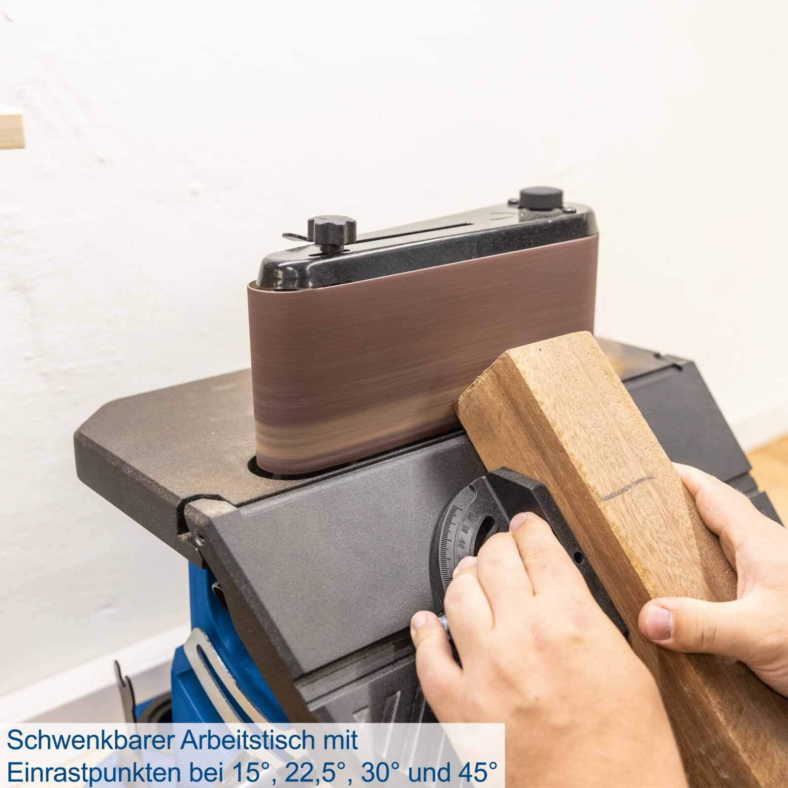 Scheppach Smerigliatrice oscillante OSM600, potenza 450 Watt, inclinabile fino a 45°, oscillazione 16 mm, con 5 manicotti abrasivi e 4 rulli abrasivi gommati (modello 2025)