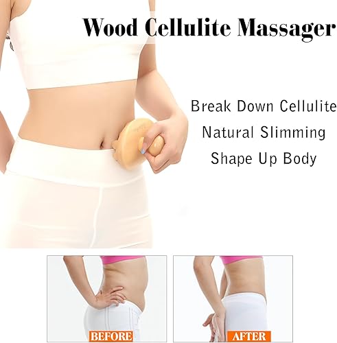 Miniatura 4 de Herramientas de masaje de terapia de madera, rodillo masajeador de celulitis, cepillo de cuerpo de madera, cepillo para fascia, moldeador de cuerpo,