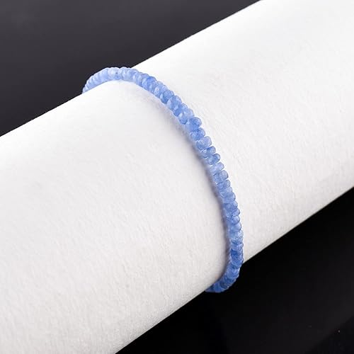 Miniatura 4 de OdrillionGems Natural Blue Sapphire Gemstone Beads Bolo Bracelet, 14K Gold Plated, 925 Sterling Silver, Birthday, Crystals, Adjustable Slider,