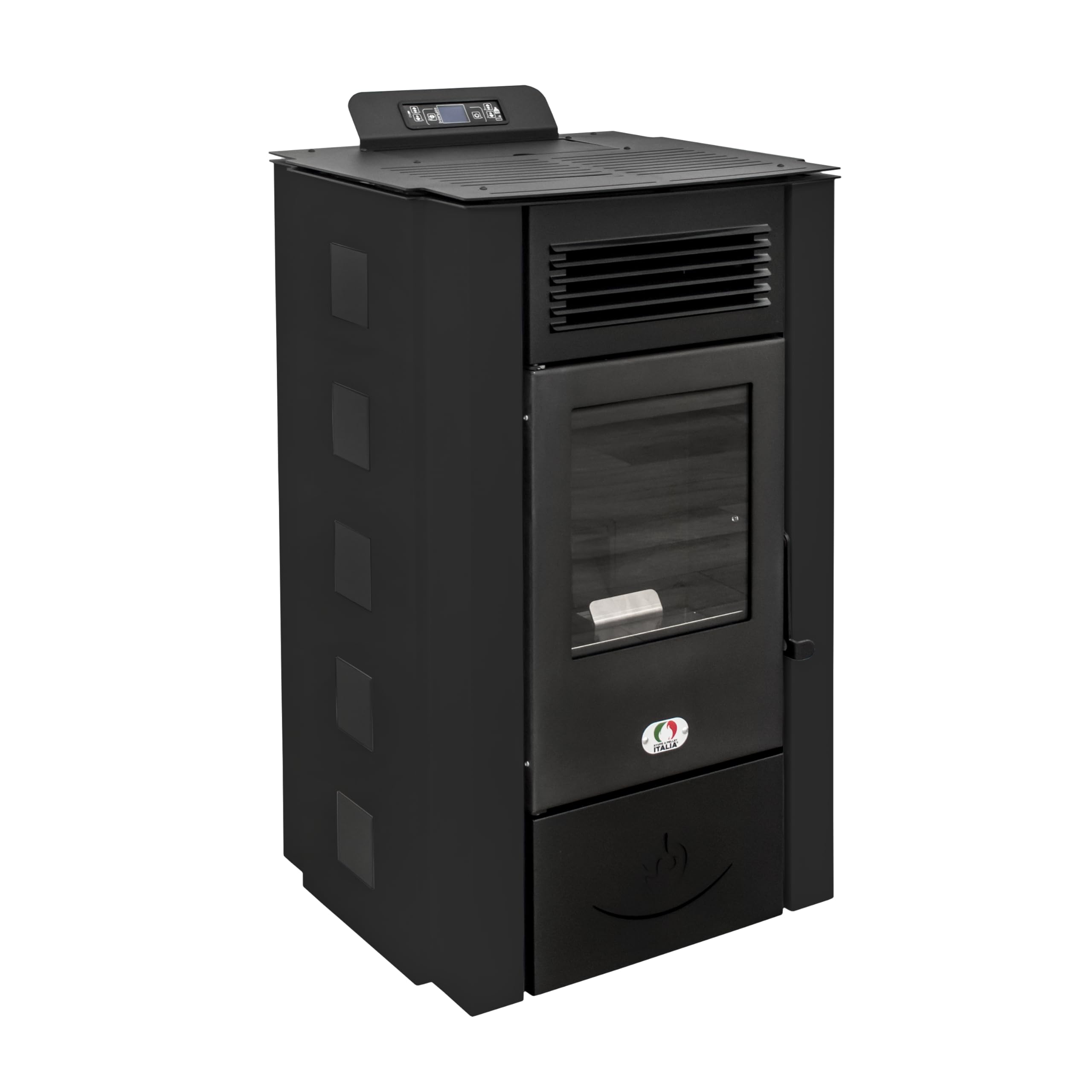 STUFE A PELLET ITALIA Colorado 15 KW | Pelletöfen Effizienz 92% Heizt 140m² Autonomie 15 Std. Programmierbar 5 Geschwindigkeiten und Leistungsstufen 24 Monate Garantie Schwarz