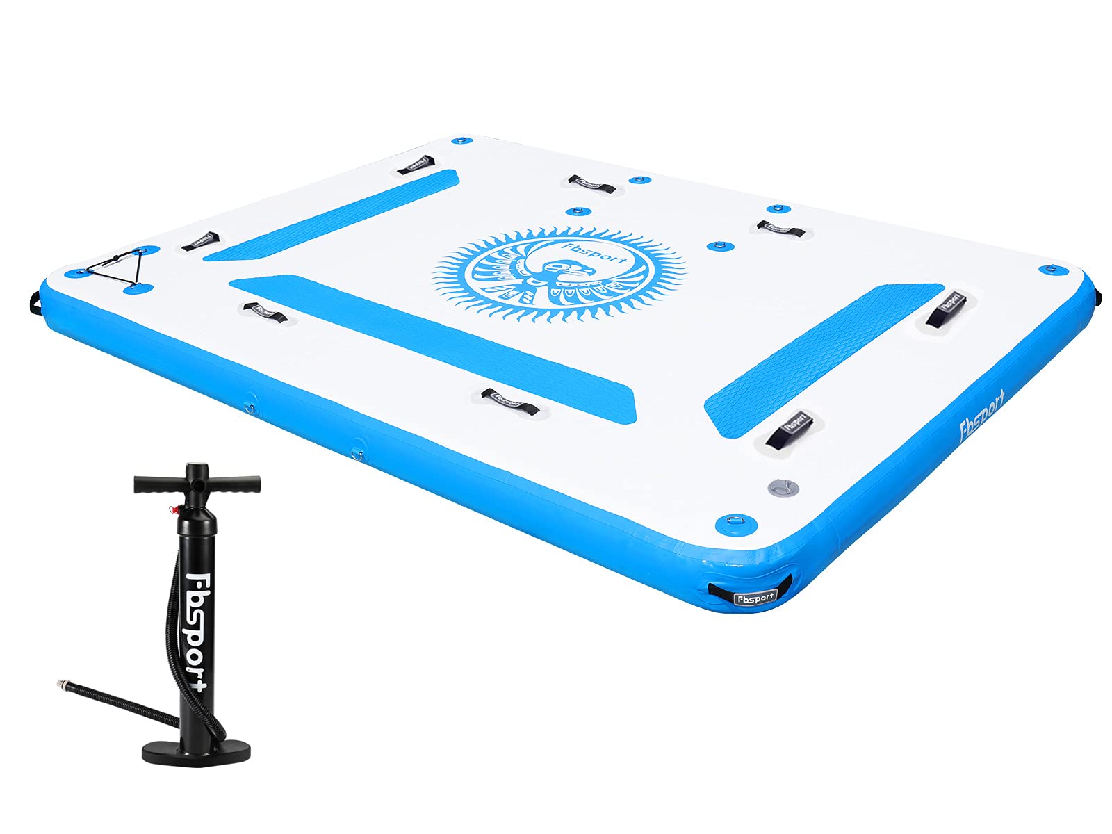 Buy FBSPORT Inflatable Floating Dock Mat, 6 x 5 ft Inflatable Water Platform Swim Deck with None