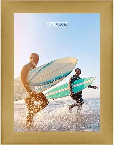 Miniatura 4 de Poster Palooza 11.5x17 Contemporary Gold Complete Wood Picture Frame with UV Acrylic Plexiglass, Foam Board Backing & Hardware Included