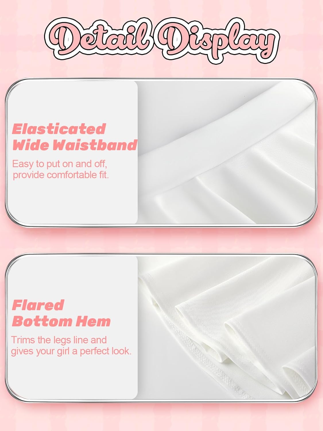 Girls Skirts Casual Mini Flare Pleated Skirt with Shorts High Waisted Skater Skirt A Line Skorts - Image 4