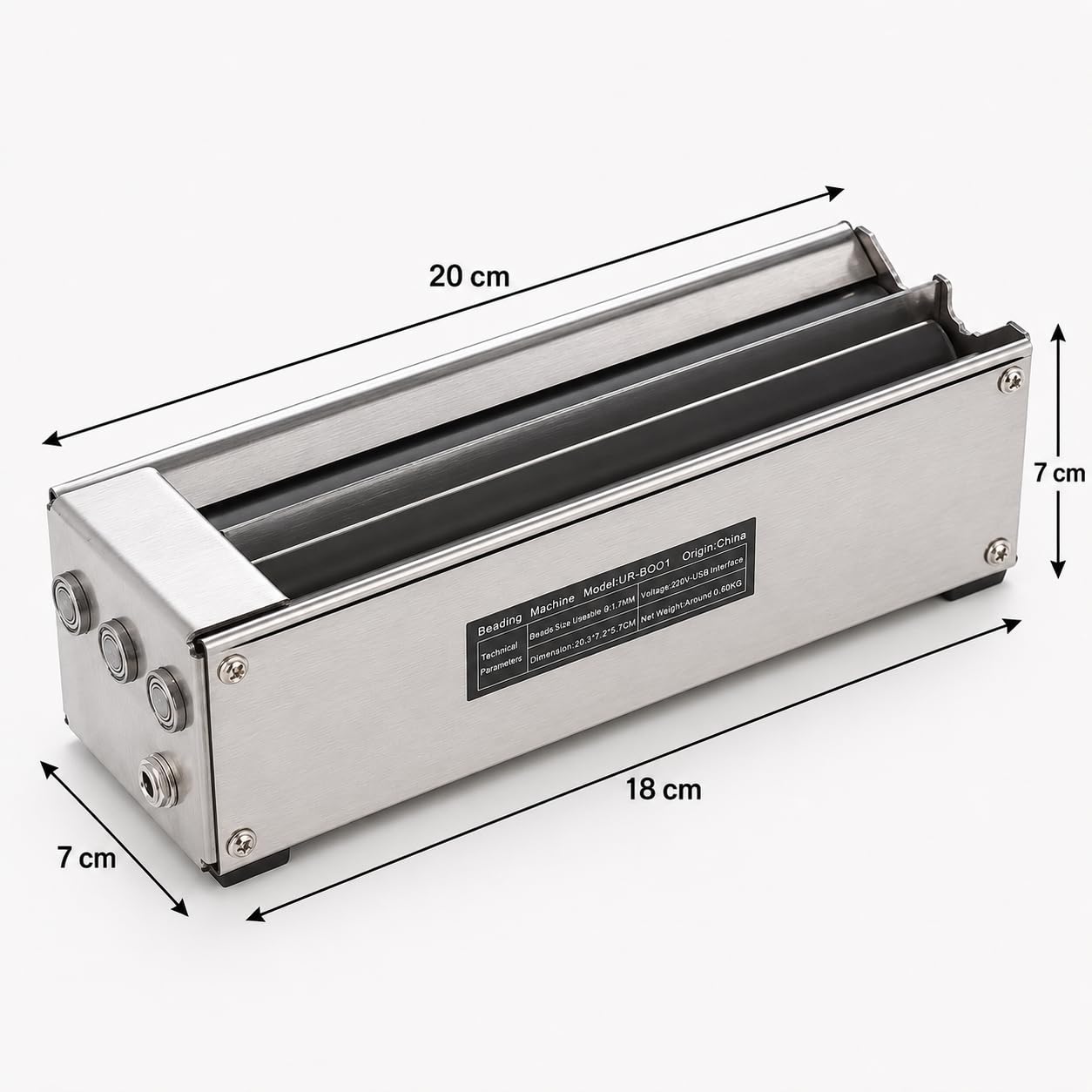 Girador eléctrico de cuentas, herramienta de enhebrado de cuentas con canales duales, 3 ajustes de velocidad para cuentas de joyería de 3 a 16 mm, funcionalidad hacia adelante y hacia atrás