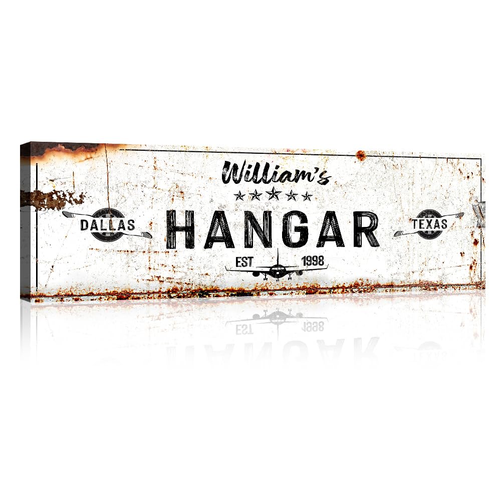 TAILORED CANVASES Personalized Hangar Sign