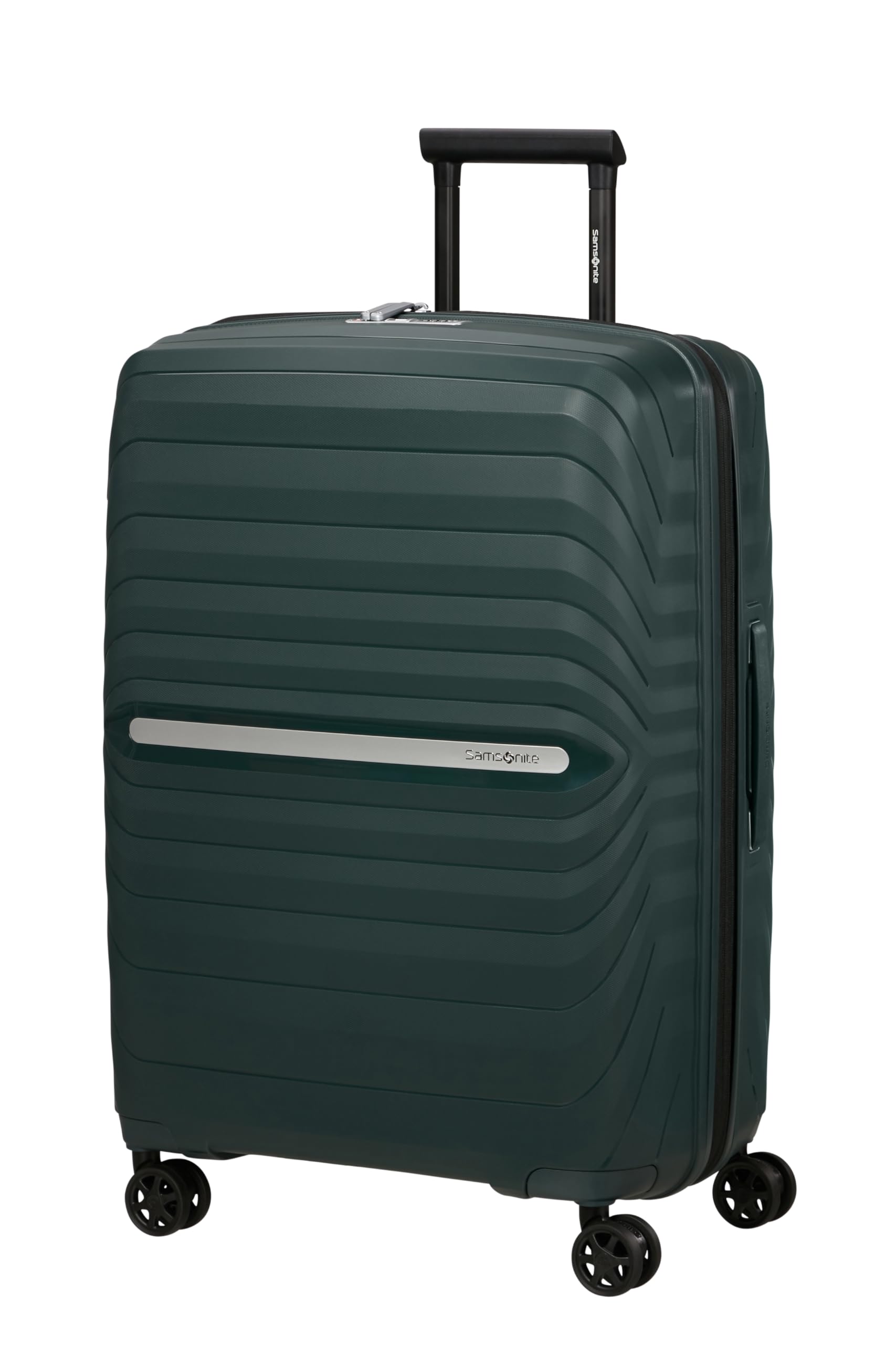 Samsonite Neo Flux - Spinner M, Valigia espandibile, 68 cm, 86/96 L, Verde giungla (Jungle Green)