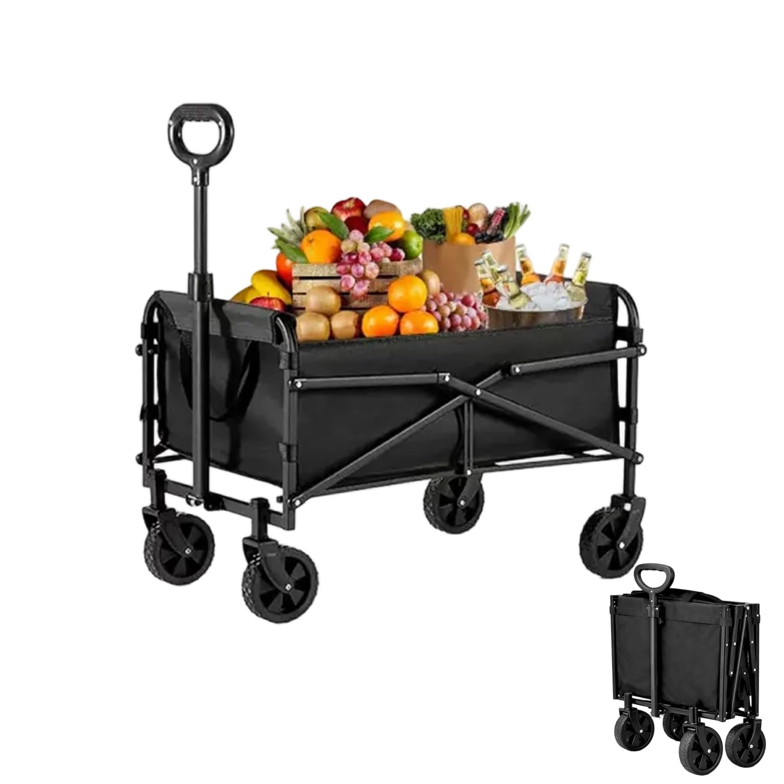 Heavy Duty Festival Trolley on Wheels,120kg Collapsible Wagon Cart
