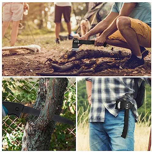 Snbnx Multifunctional Hammer Head Axe Survival Tactical Tool - Folding Saw, Flintstone Whistle With Axe Sheath - Camping Hatchet Camping Axe Throwing Axe For Outdoor Hiking thumb #6