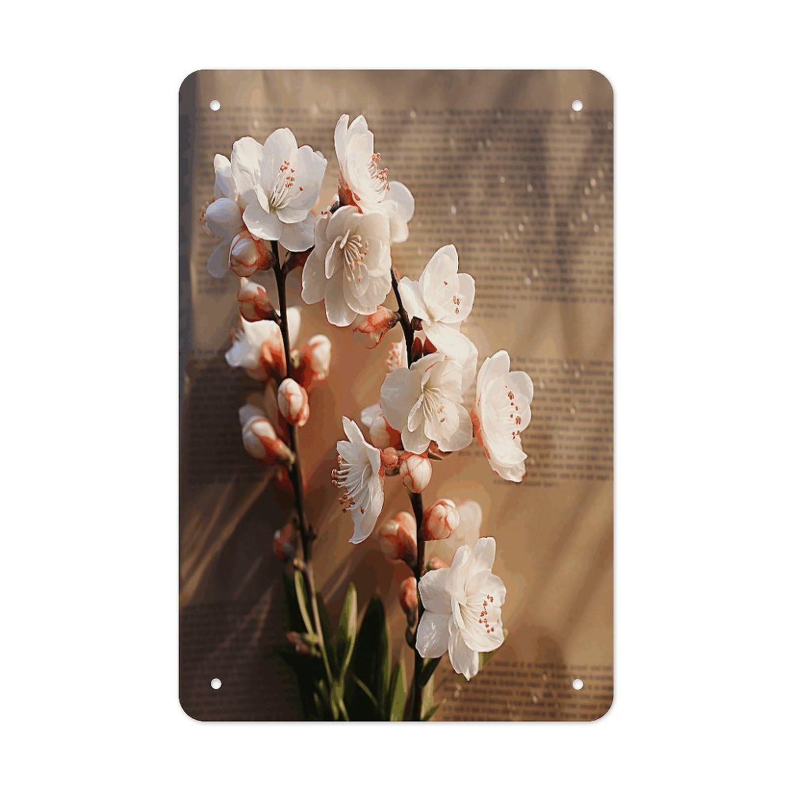 Btcowzrv Style A Peach Blossom Metal Tin Sign Wall Decor Hanging Plaque