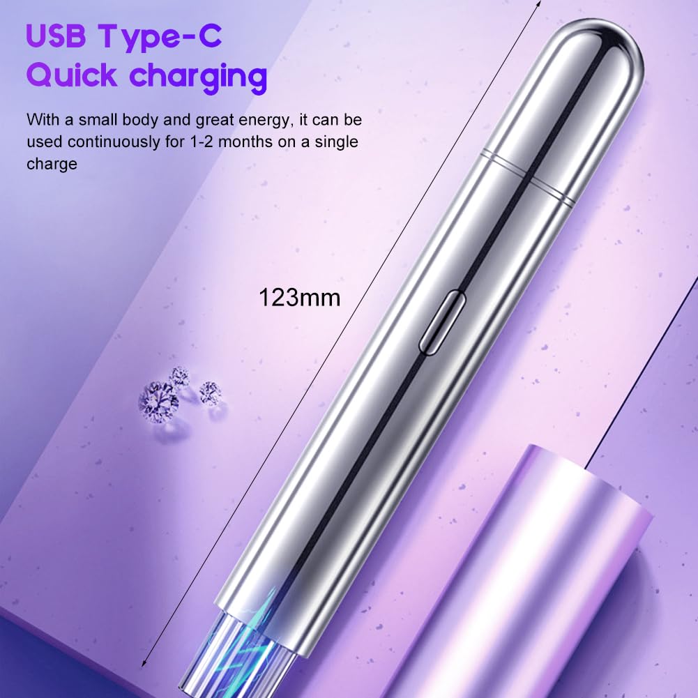 LOMUG Tondeuse à Sourcils, Rasoir à Sourcils Électrique, Épilateur Facial 2 en 1 pour Femme, Épilateur Femme avec Lumière LED pour Pêche Fuzz Lèvres Visage Barbe Nez Poils