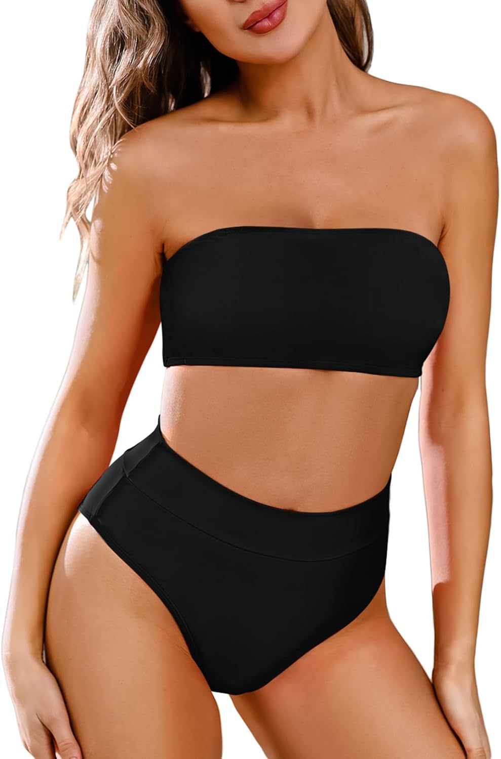 Pink Queen Women’s Removable Strap Wrap Pad Cheeky High Waist Bikini Set Swimsuit