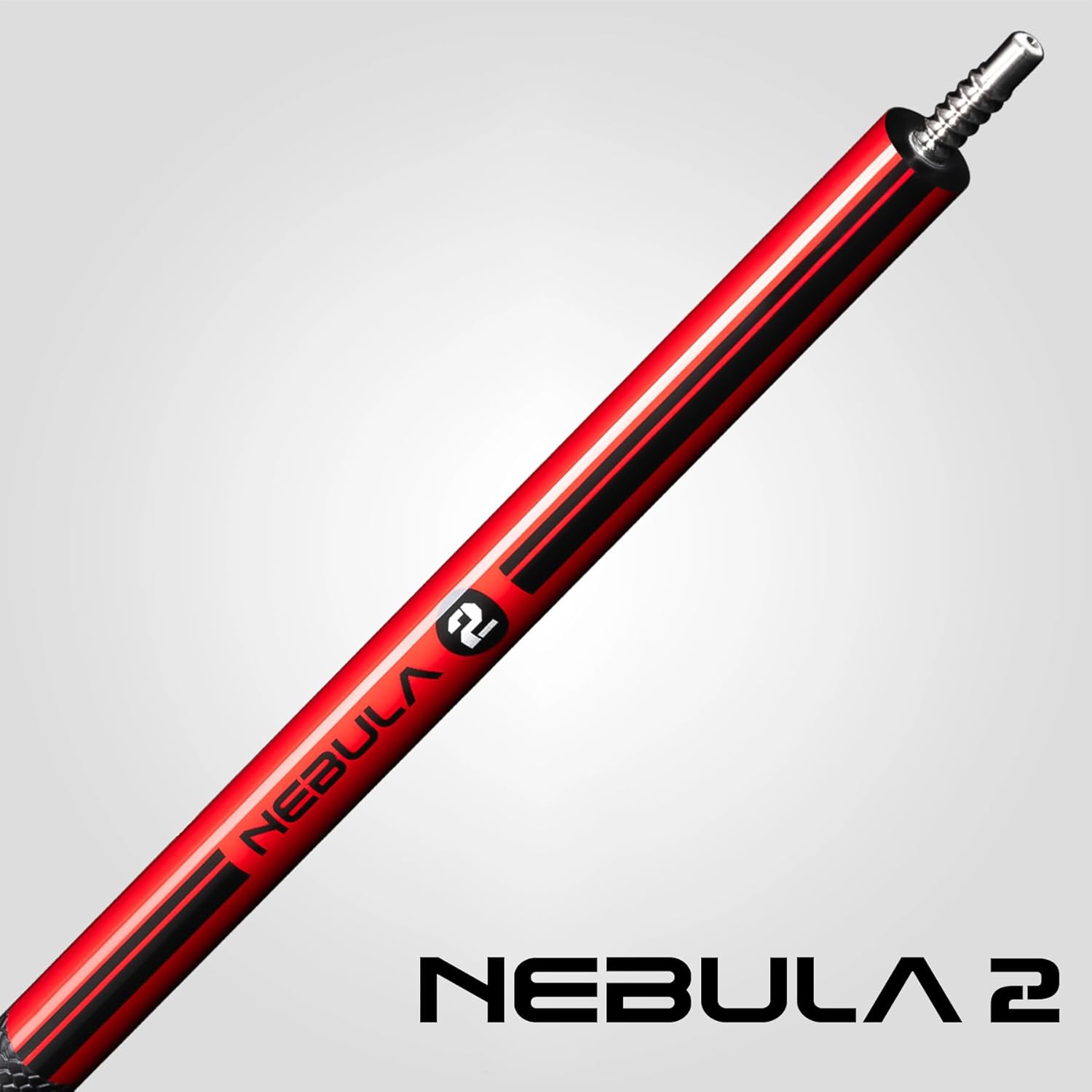 RHINO Nebula 2 Pool Cue - Premium Carbon Fiber Shaft & Composite Butt. Time Crystal Tip, Pro Taper Design. 3/8-8 Joint, Sport Wrap. Low Deflection Pool Cue