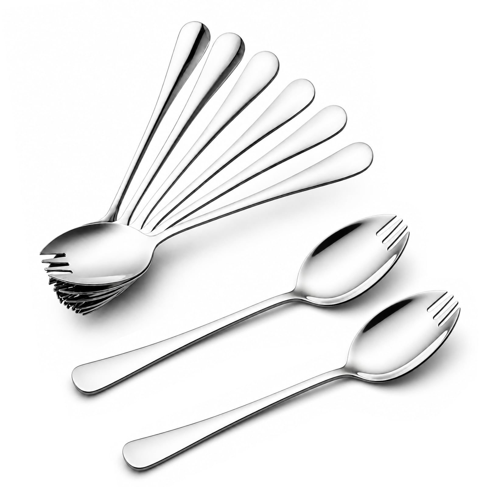 IQCWOOD Sporks - 4 Pack Stainless Steel -10