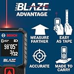 BOSCH GLM100-23 100 Ft Blaze Laser Distance Measure, Includes 2 AA Batteries, Distance Measuring Laser